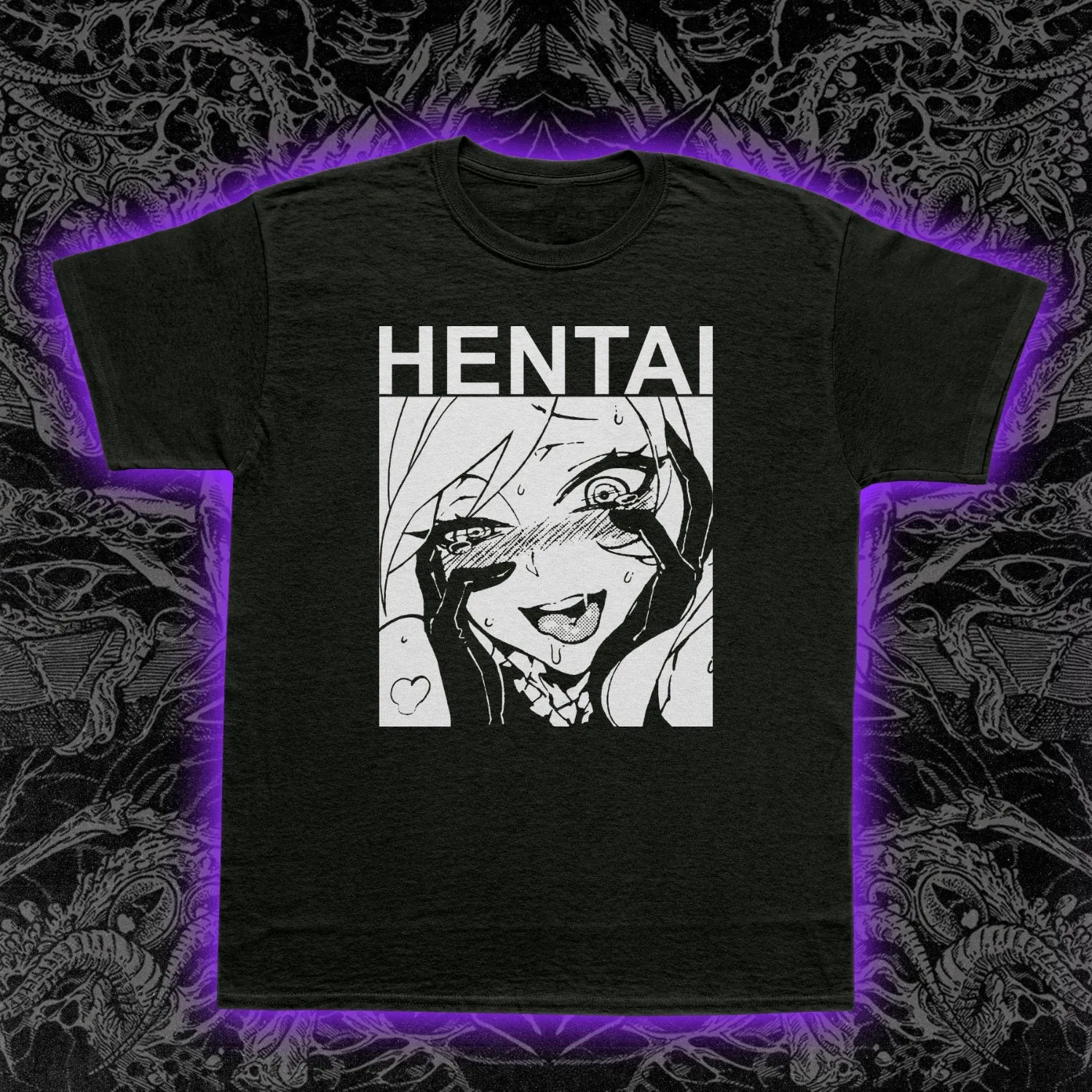 Hentai Ahegao Face Slim Fit Tee