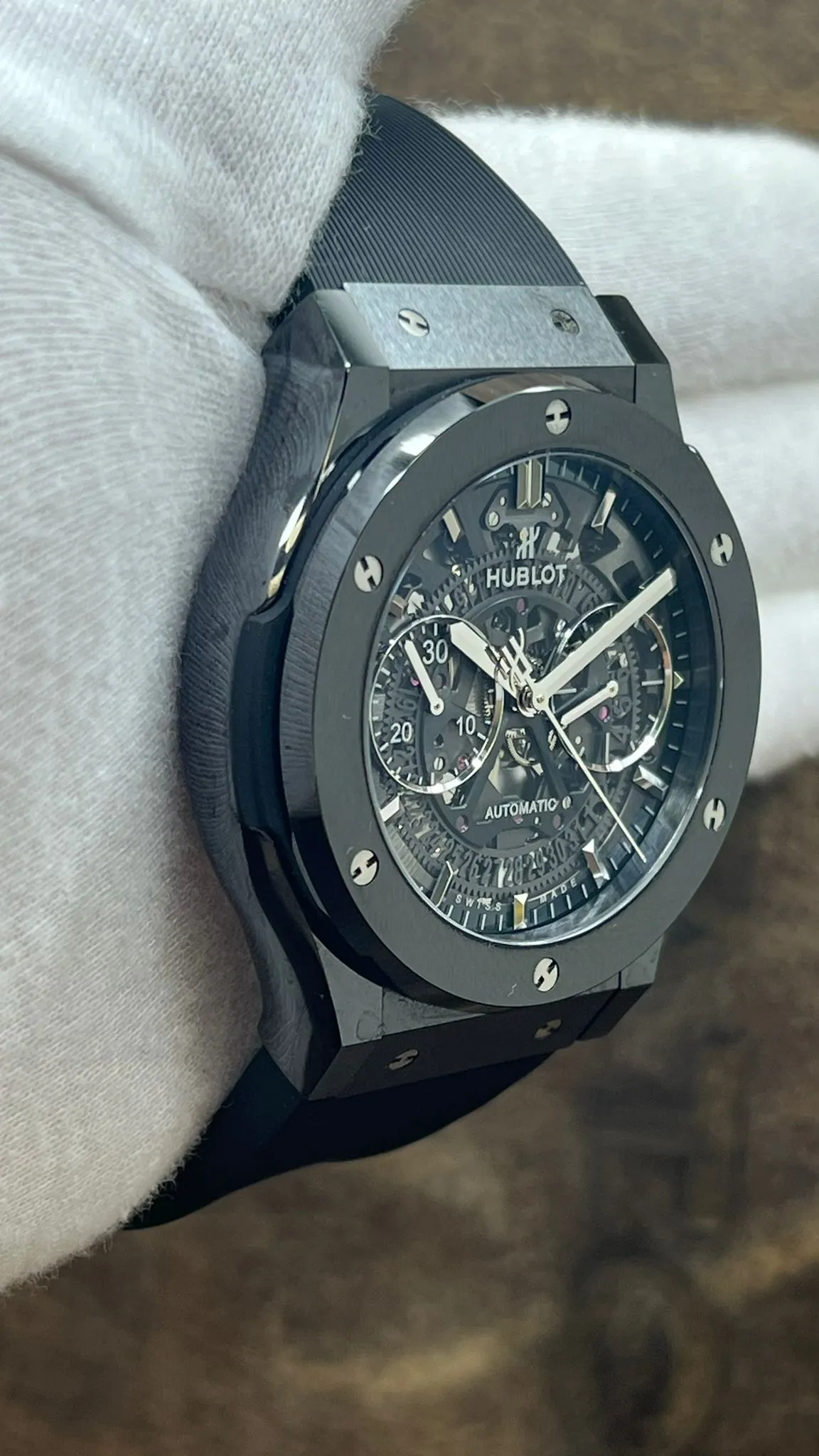 Hublot AEROFUSION BLACK MAGIC 525.CM.0170.RX Skeleton Dial Automatic Men's Watch