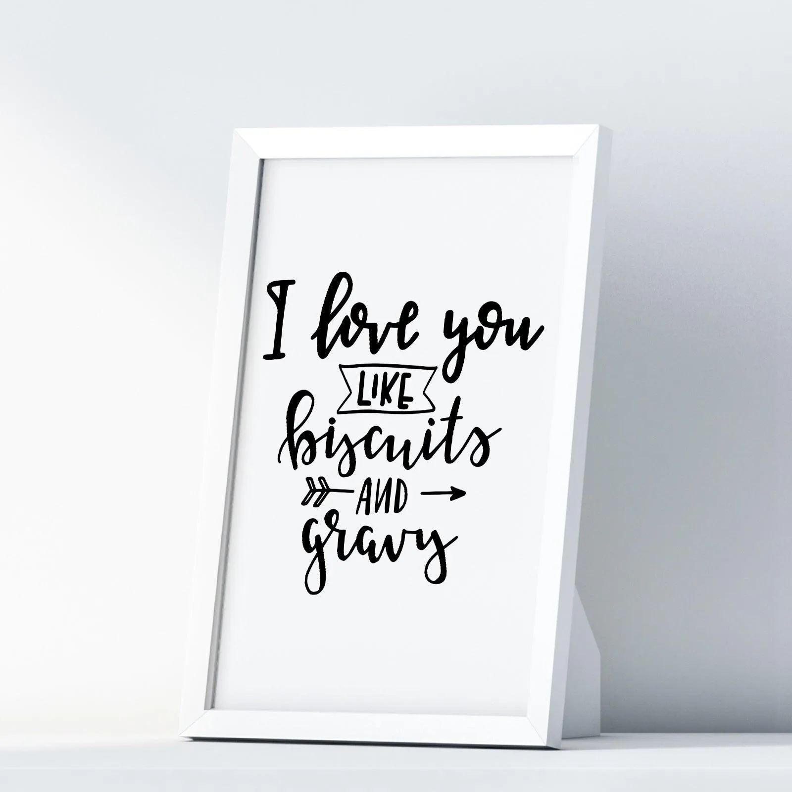 I Love You Like Biscuits And Gravy A4 A3 A2 Posters Wall Art Home