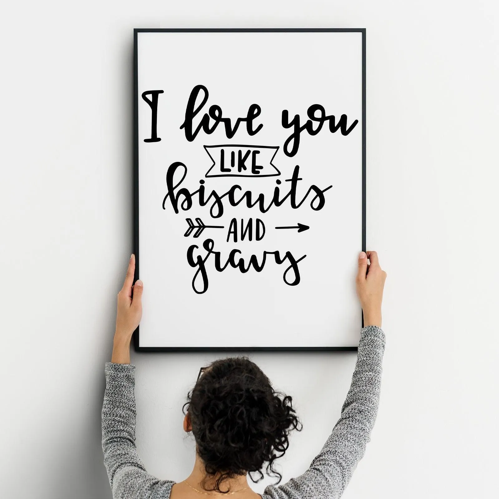 I Love You Like Biscuits And Gravy A4 A3 A2 Posters Wall Art Home