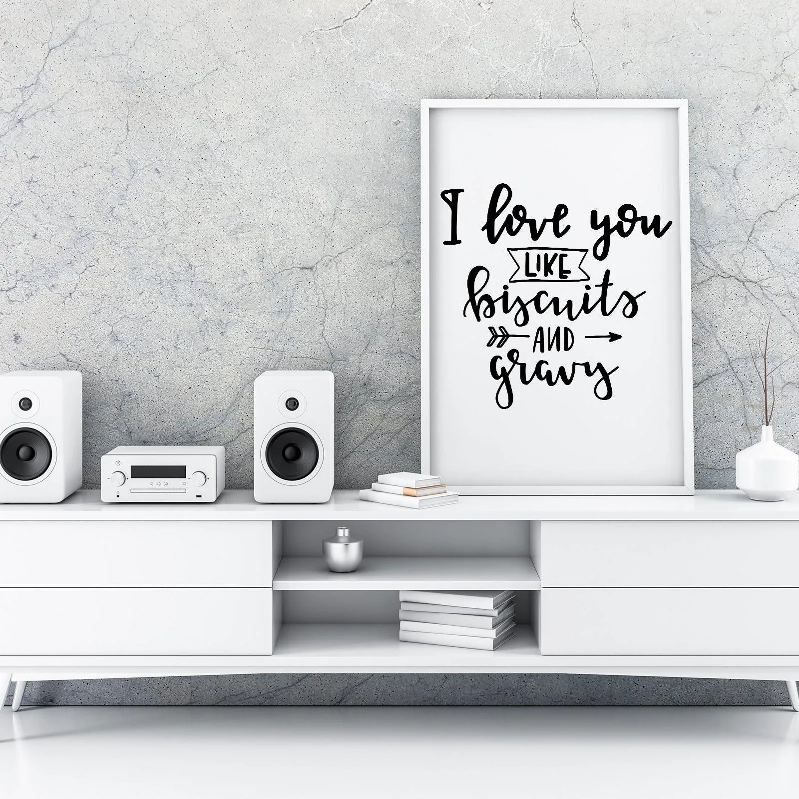 I Love You Like Biscuits And Gravy A4 A3 A2 Posters Wall Art Home