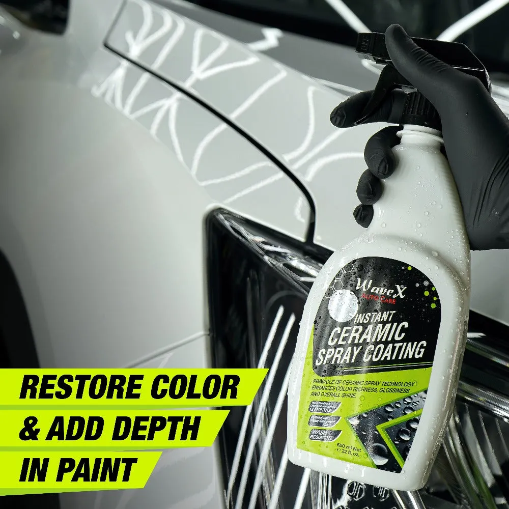 Instant Ceramic Coating for Car - 650ml – Easy to Apply – Just Spray and Wipe – Super Hydrophobic, Extreme Gloss, Smoothness and Protects Paint