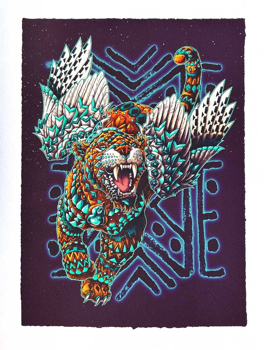 Jaguar Purple Variant HE Art Print (72 Hour Timed Edition)