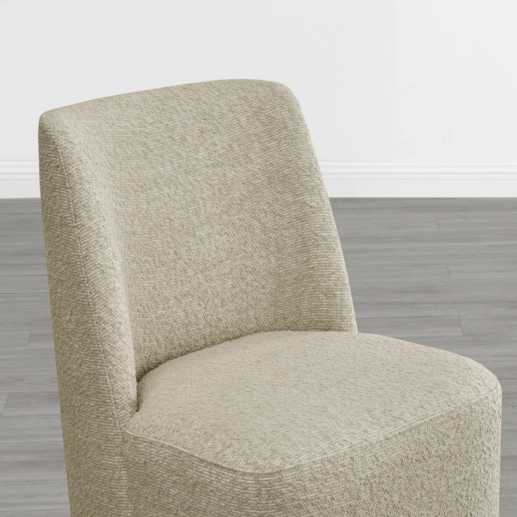 Lilibet Wingback Performance Fabric Dining Chair With Casters