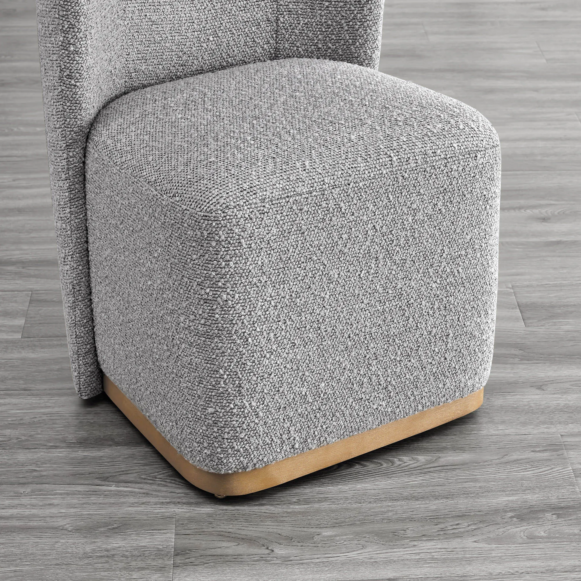 Lilibet Wingback Performance Fabric Dining Chair With Casters