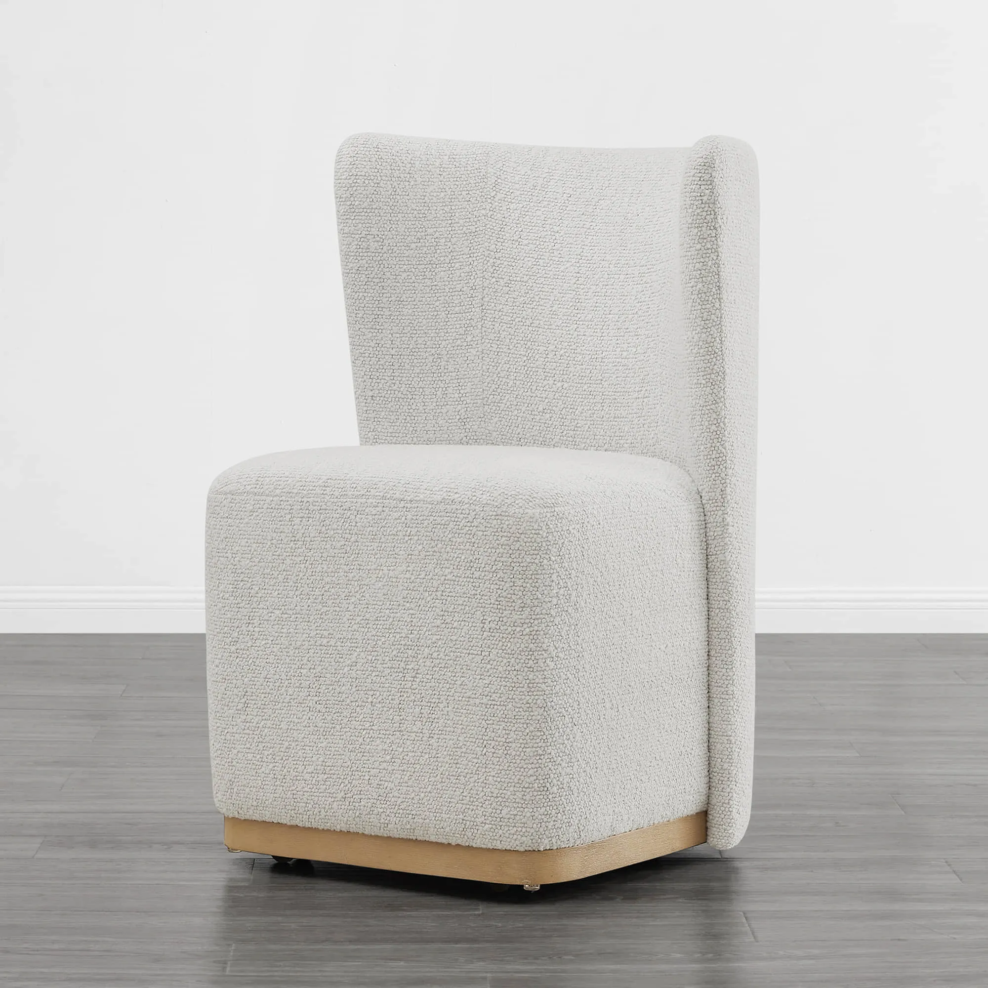 Lilibet Wingback Performance Fabric Dining Chair With Casters