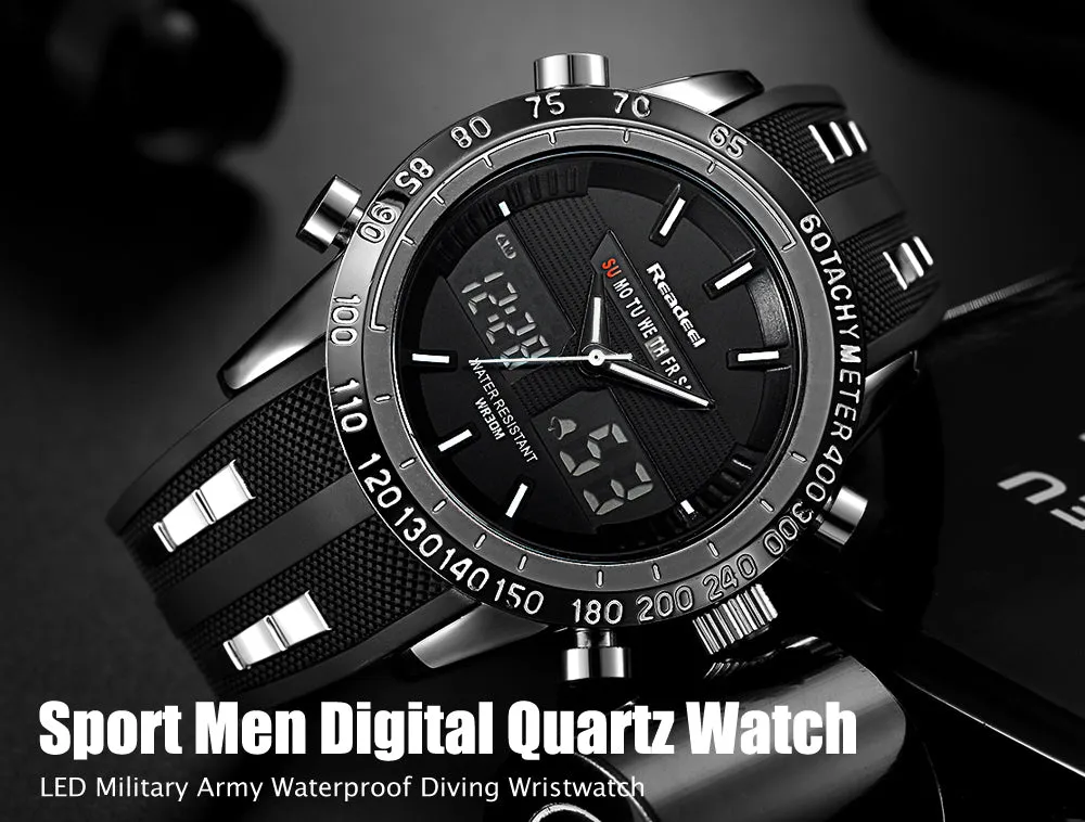 Luxury Mens Sports Waterproof LED Digital Quartz Men Military Wrist Watch