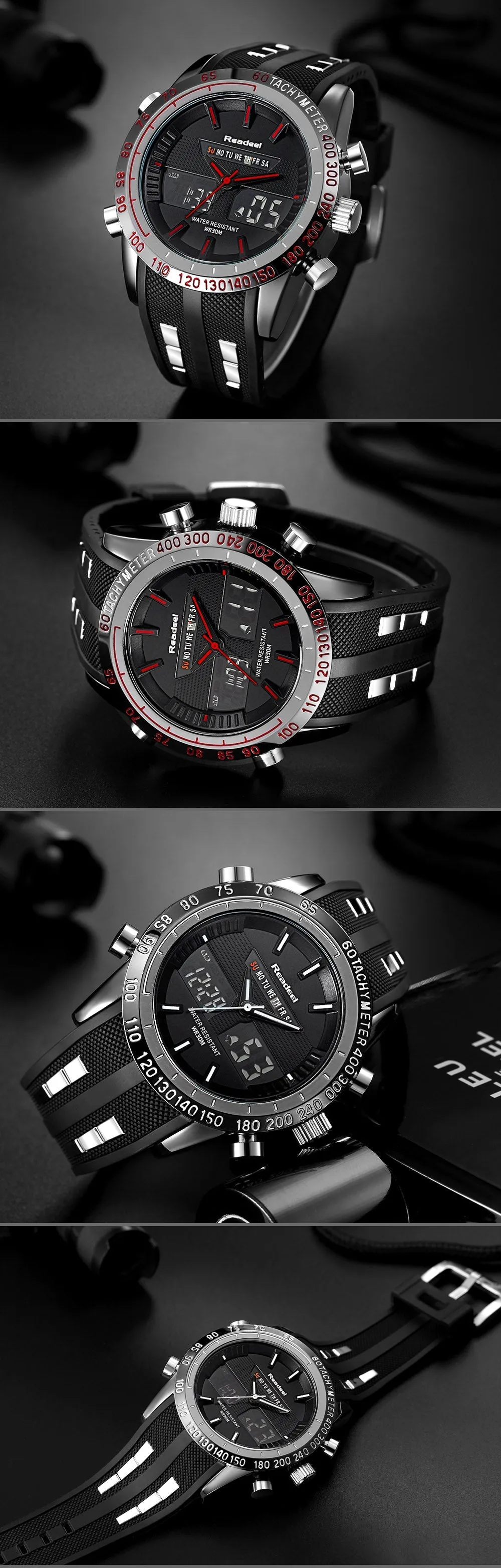 Luxury Mens Sports Waterproof LED Digital Quartz Men Military Wrist Watch