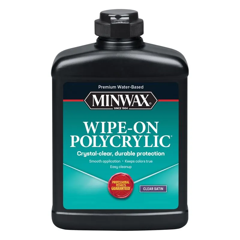 Minwax Wipe-On Poly Satin Clear Water-Based Polyurethane 1 pt