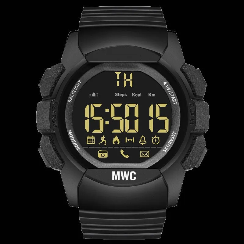 MWC Digital Multifunction Military Smart Watch with Bluetooth, Step Counter, 100m (330ft) Water Resistance, Remote Camera and Android / iOS Compatibility