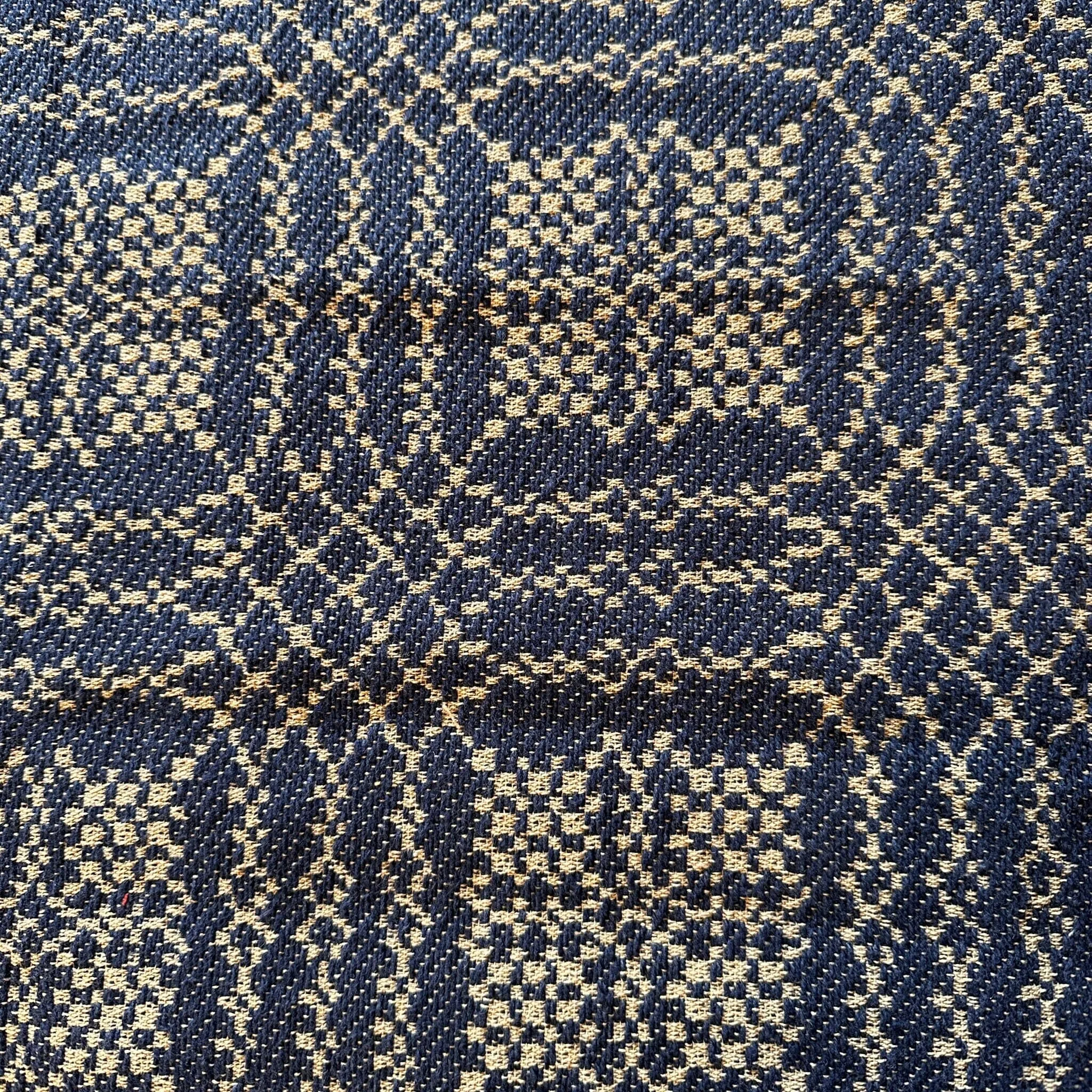 Nantucket Navy and Tan Woven Long Swag Curtain 63"