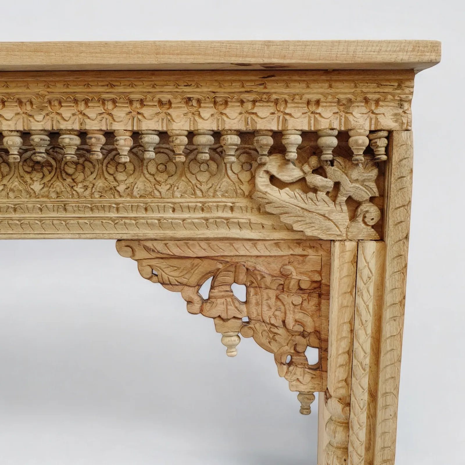 Natural Architectural Solid Wood Console Table