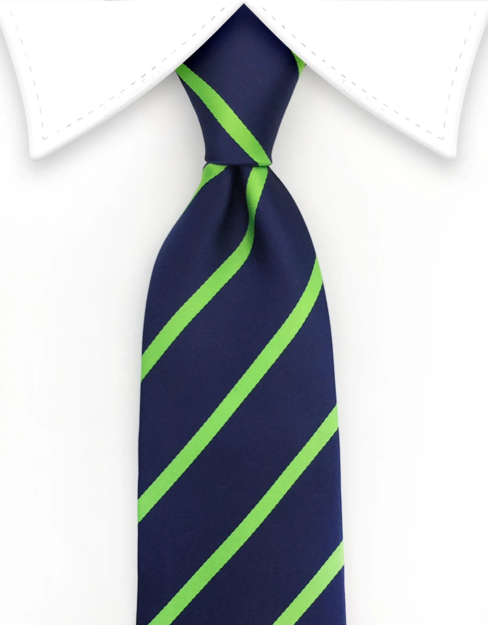 Navy and Green Striped Tie