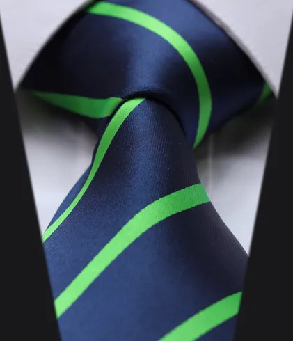 Navy and Green Striped Tie