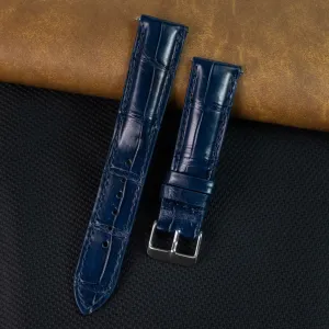 Navy Blue Alligator Leather Watch Strap