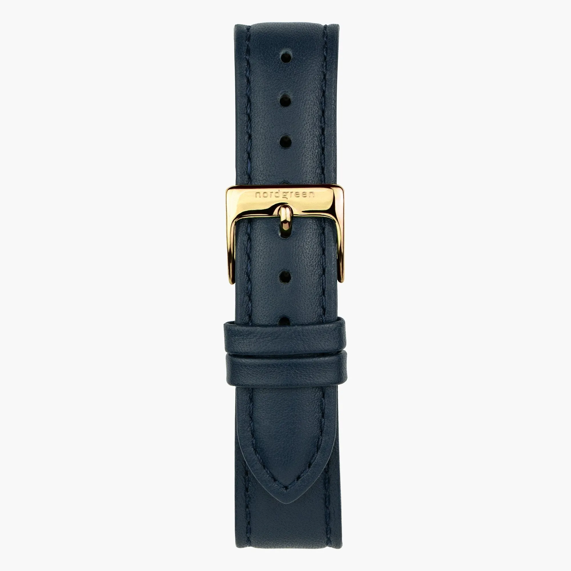 Navy Blue Vegan Leather Watch Strap - Gold - 36mm