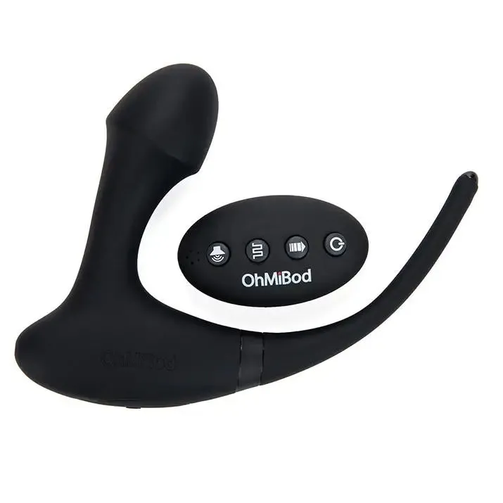 Ohmibod Silicone Black Vibrating Anal Butt Plug with Clit Stim