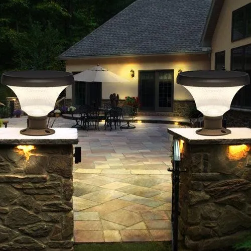 Pillar Light For House | Solar Round Pillar Light 152 Led