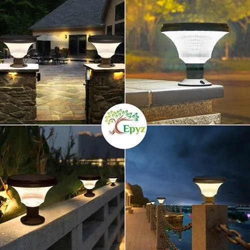 Pillar Light For House | Solar Round Pillar Light 152 Led