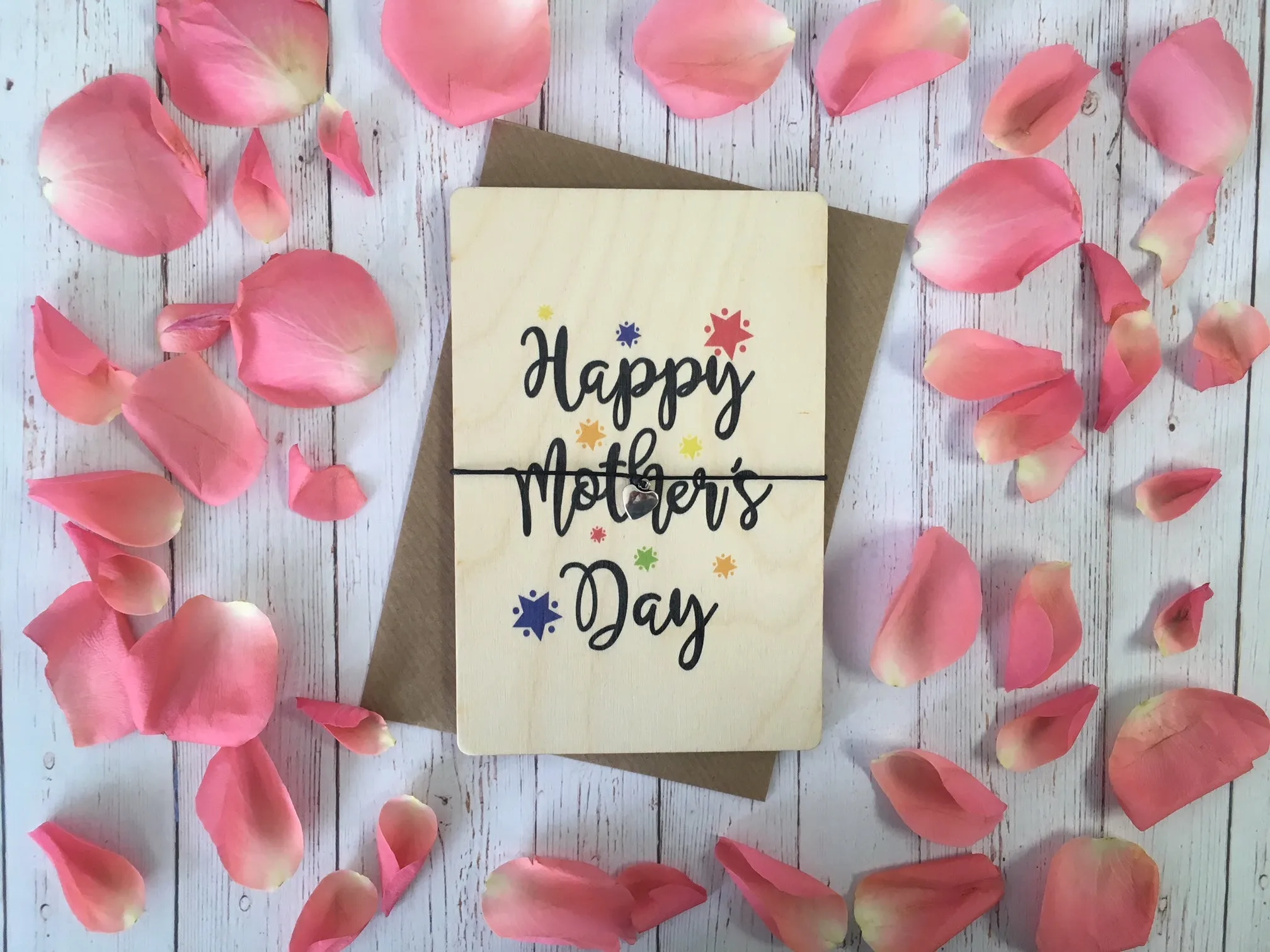 Printed Wooden Wish Bracelet - Happy Mothers Day