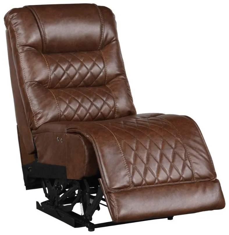 Putnam Power Armless Reclining Chair in Brown 9405BR-ARPW