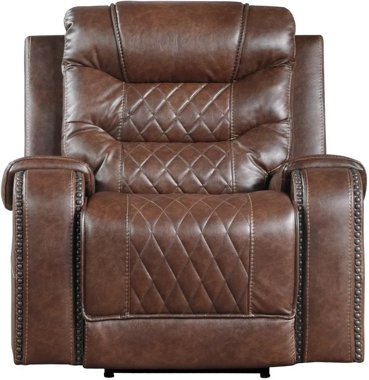 Putnam Power Reclining Chair in Brown 9405BR-1PW