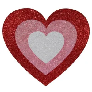 Red, Pink, and White Glittered Heart