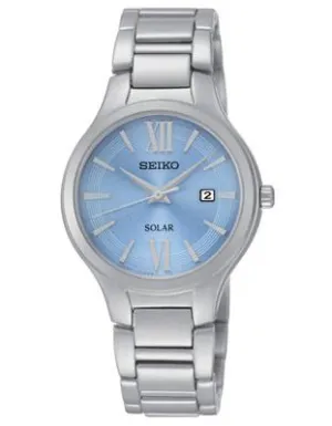 Seiko Solar Ladies Dress Watch - Stainless - Blue Dial - Date