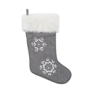 Silver Snowflake Stocking