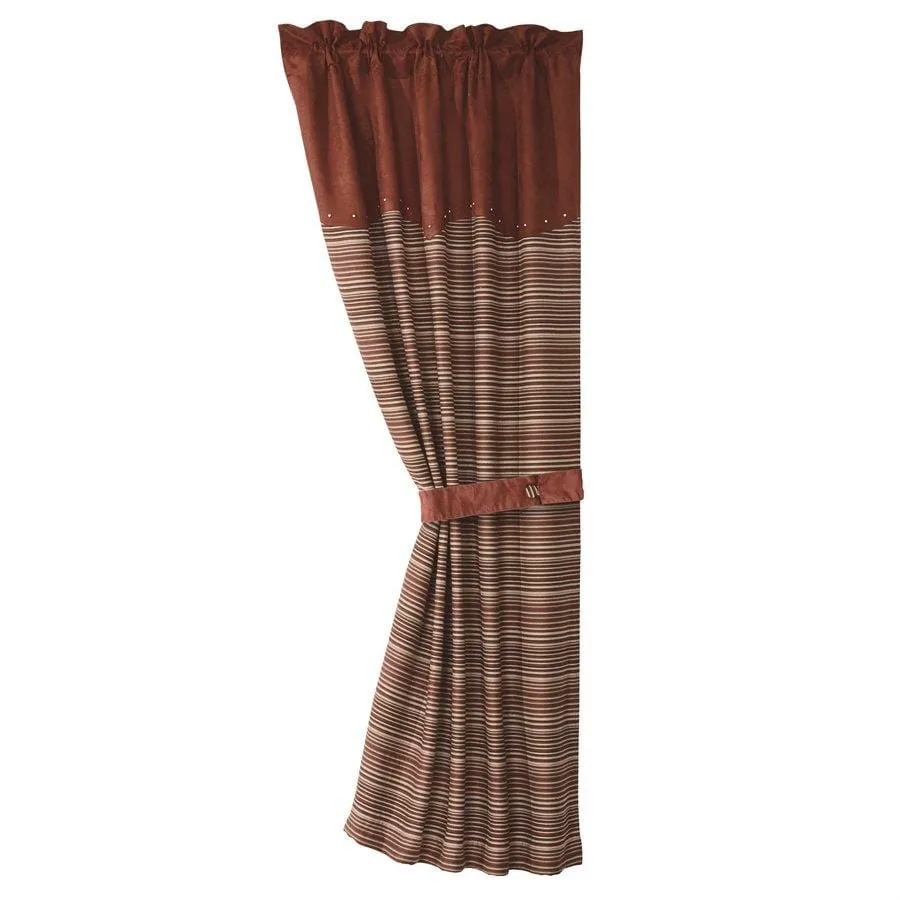 Silverado Striped Single Curtain Panel w/Tieback