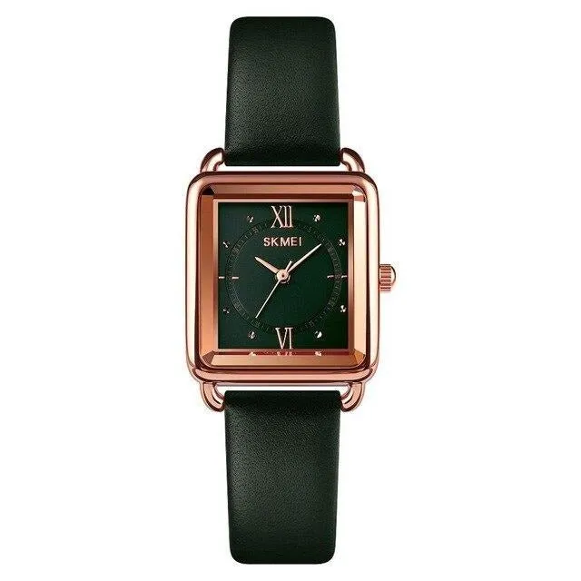 SKMEI 1702 Ladies Quartz Clock w/ Leather Strap