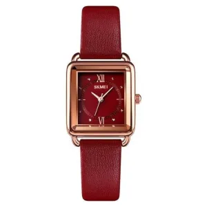 SKMEI 1702 Ladies Quartz Clock w/ Leather Strap