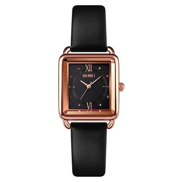 SKMEI 1702 Ladies Quartz Clock w/ Leather Strap