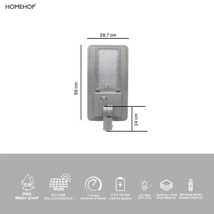 Solar Energy 180W LED Street Light Waterproof Post Lamp For Home, Garden And Outdoor