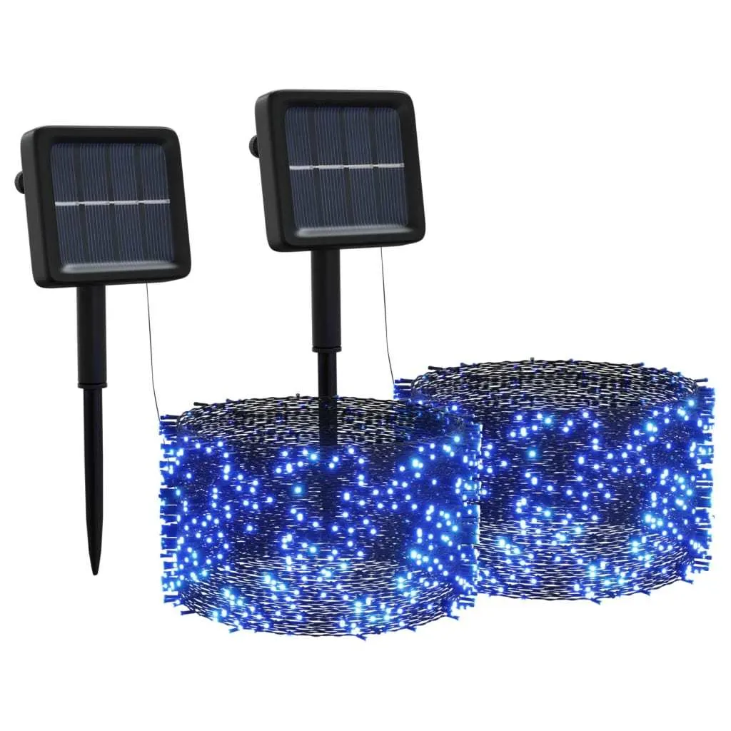 Solar Fairy Lights 2 pcs 2x200 LED Blue Indoor Outdoor