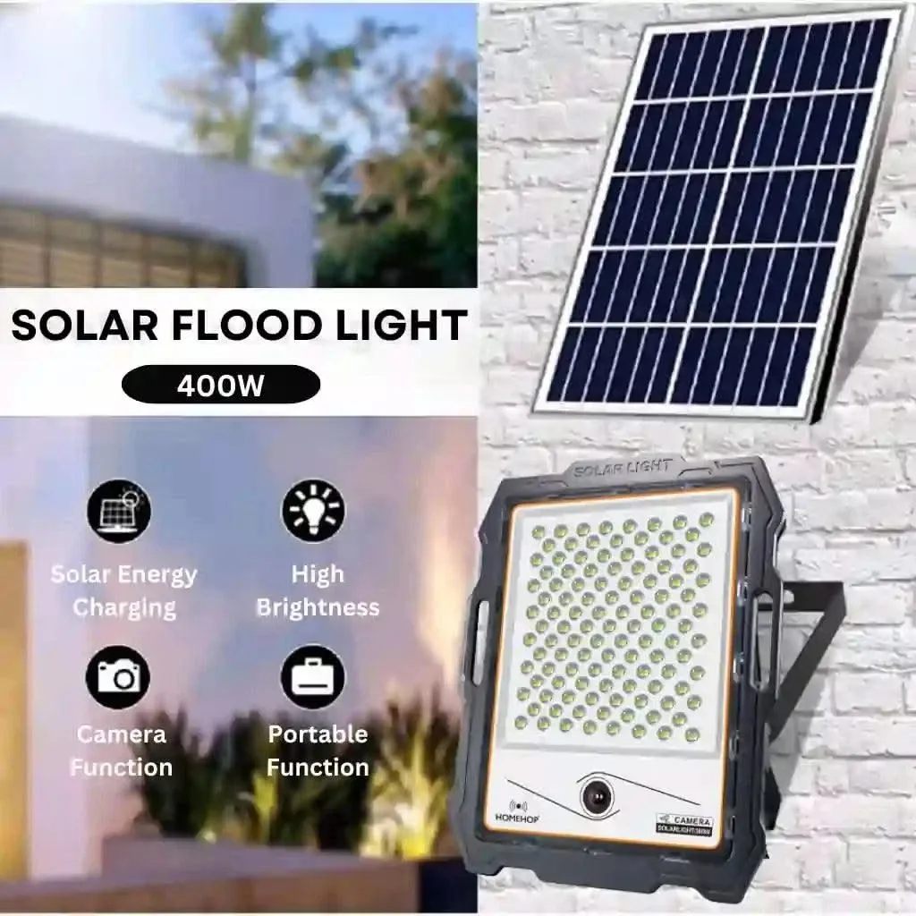 Solar Home Security Cameras 400W LED Sensor Flood Light for Outdoor, Home, and Garden