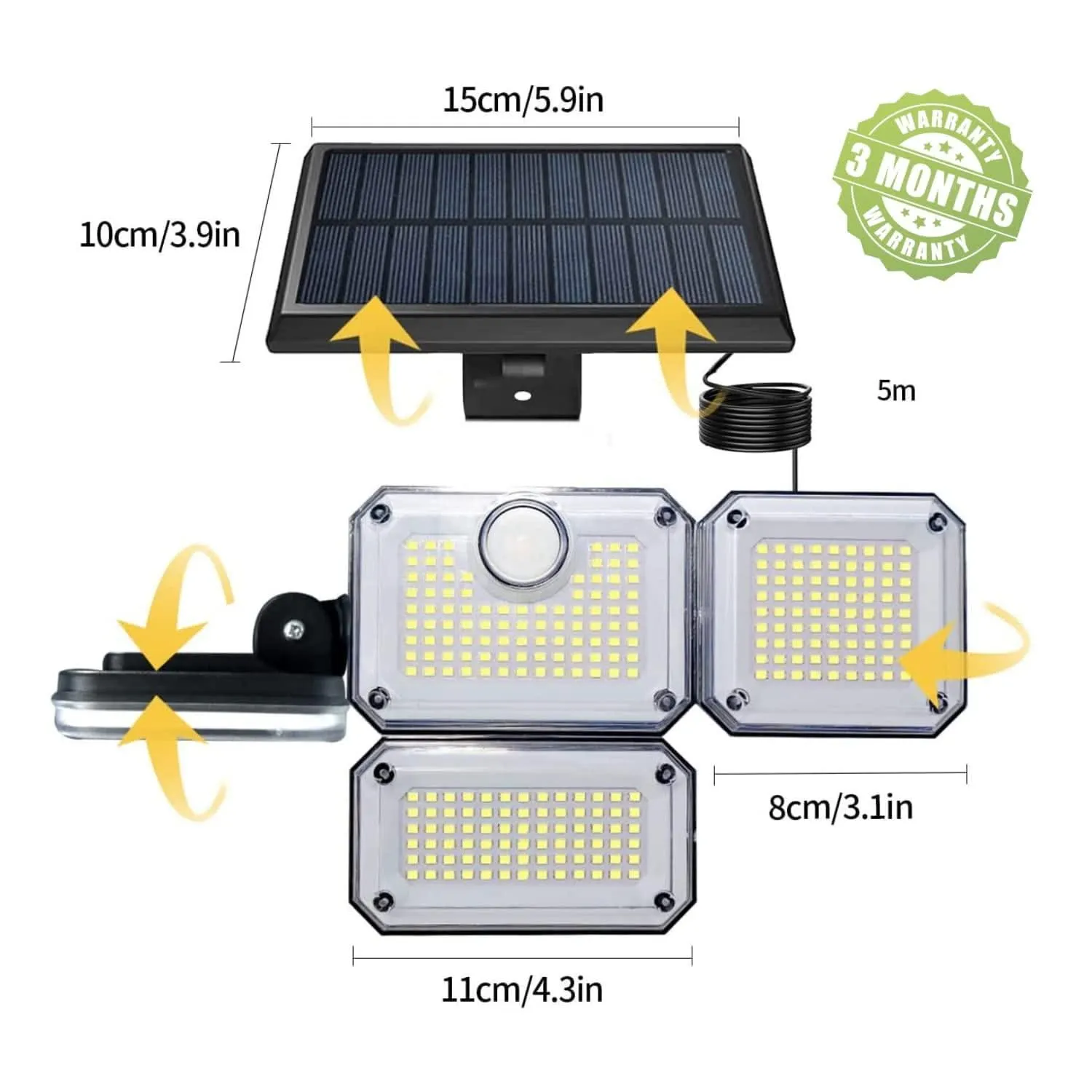 Solar Sensor Lights For Home Outdoor Security Motion Sensor Led Light For House Premises, Warehouses With Remote ( Waterproof, Cool White )