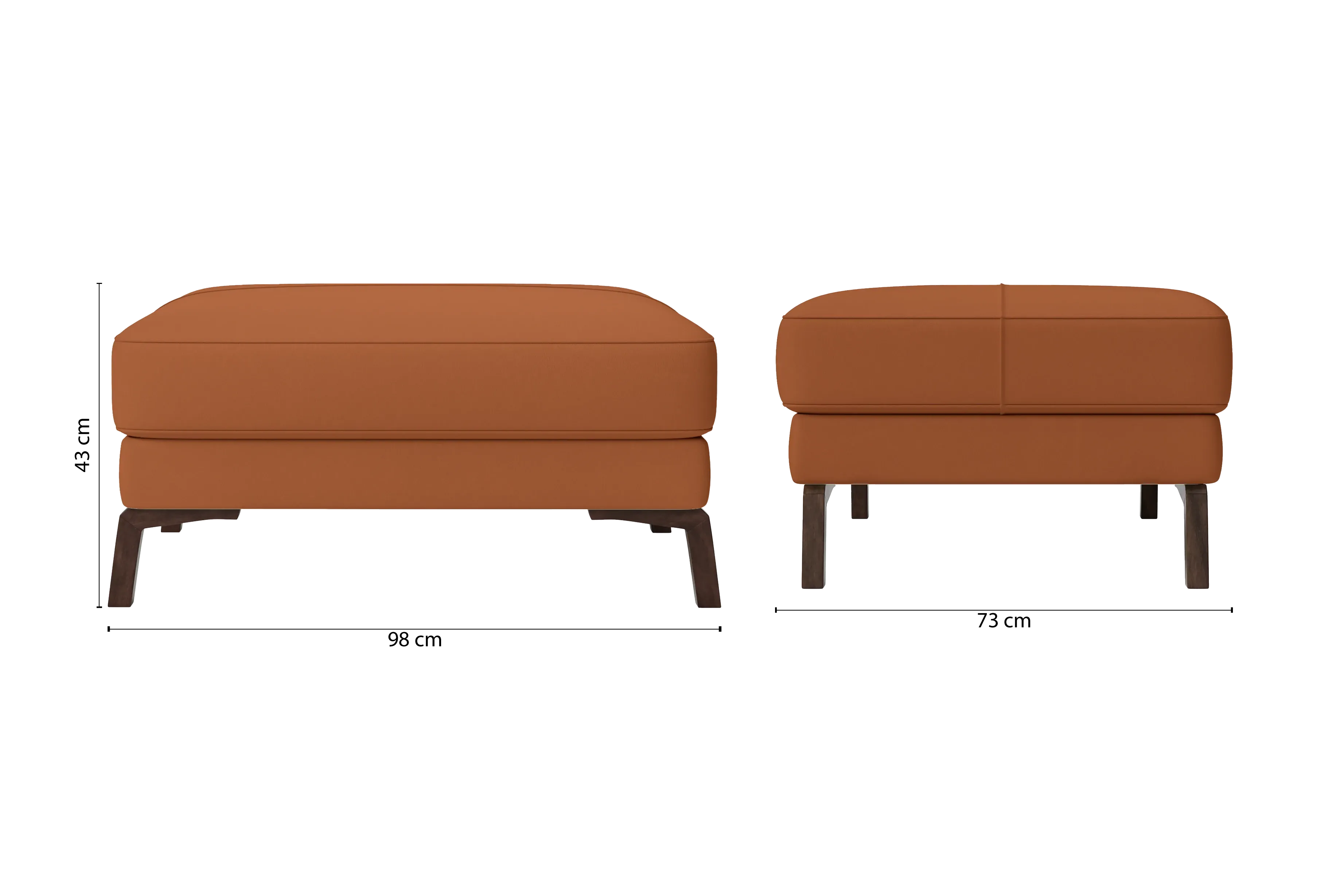 Turin Ottoman Tan Brown Leather