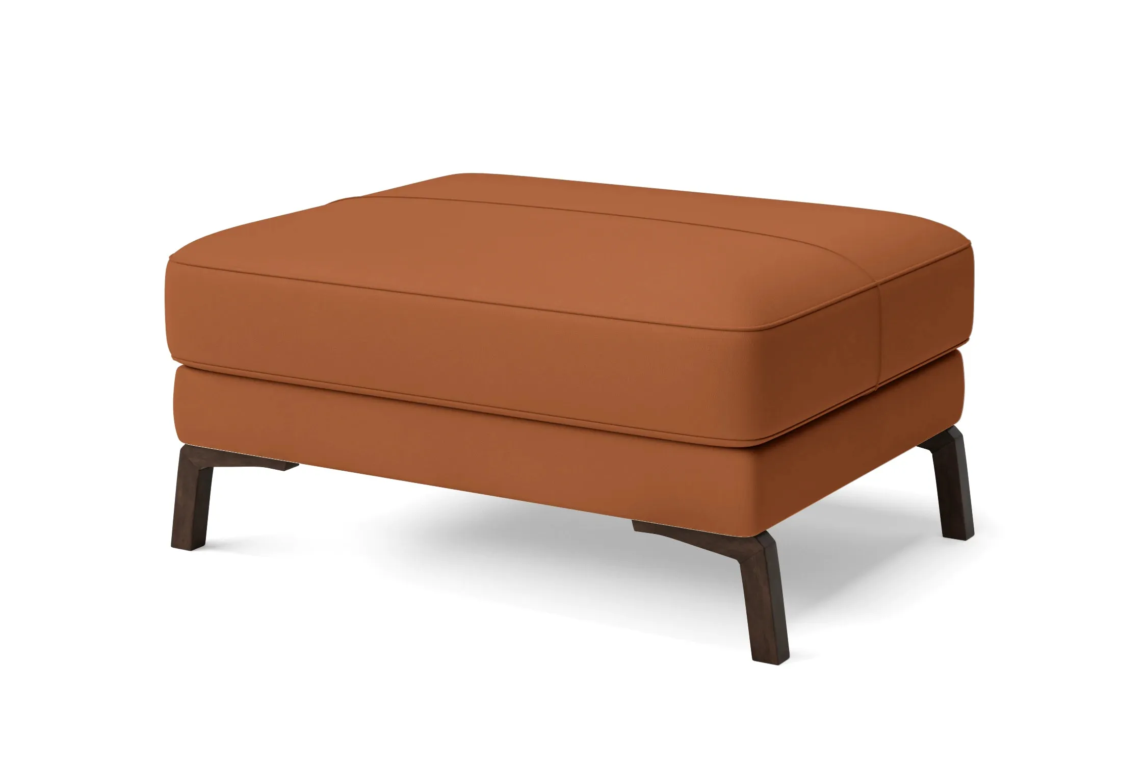 Turin Ottoman Tan Brown Leather