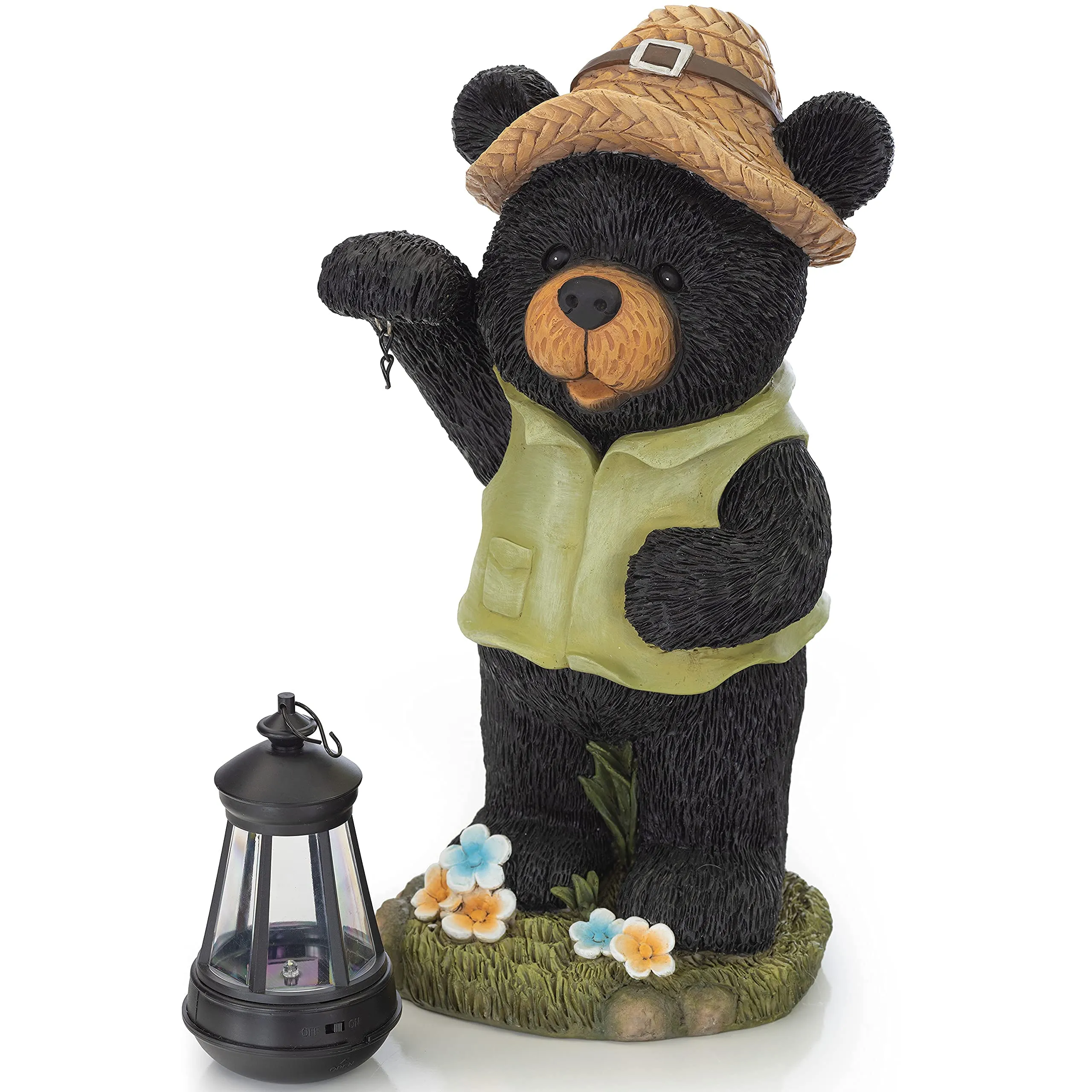 VP Home Camping Bear with Lantern Solar Powered LED Outdoor Decor Garden