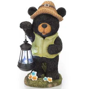 VP Home Camping Bear with Lantern Solar Powered LED Outdoor Decor Garden