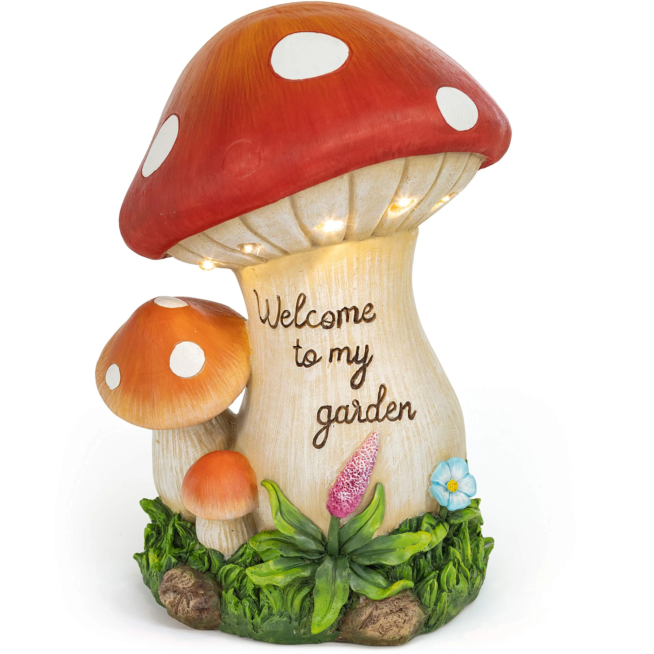 VP Home Welcome Mushroom Garden Solar Powered LED Outdoor Decor