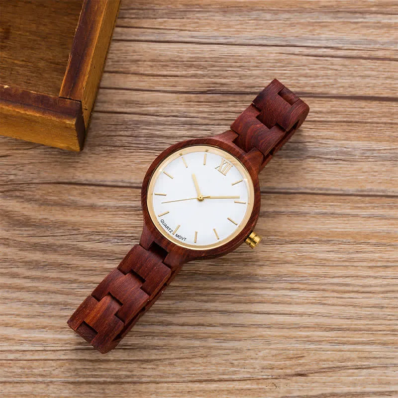 Women's Luxury Natural Wood Thin Strap Wooden Watch