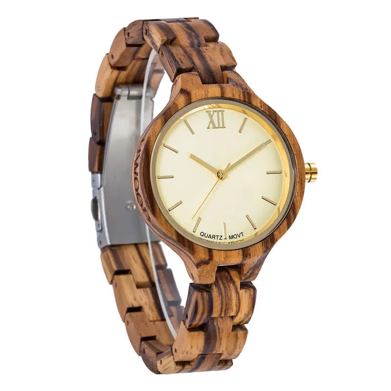 Women's Luxury Natural Wood Thin Strap Wooden Watch