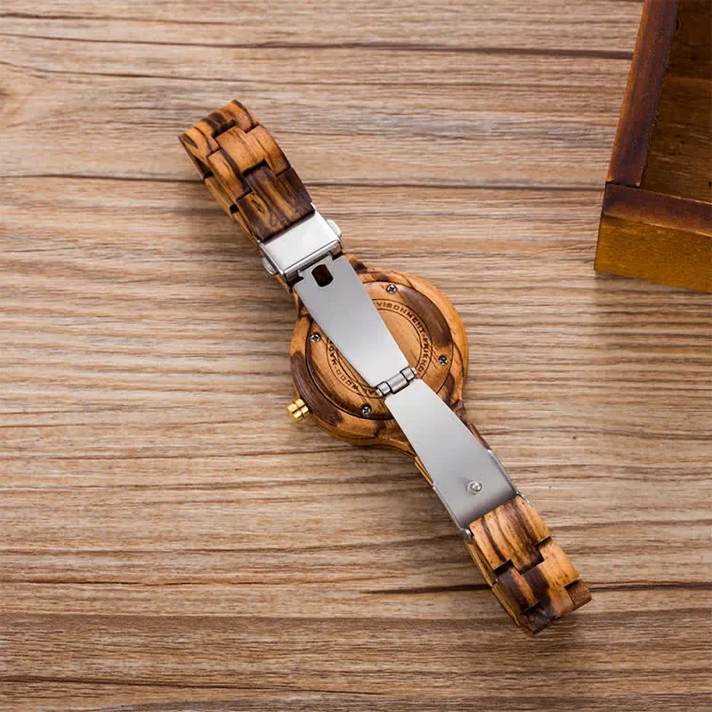 Women's Luxury Natural Wood Thin Strap Wooden Watch