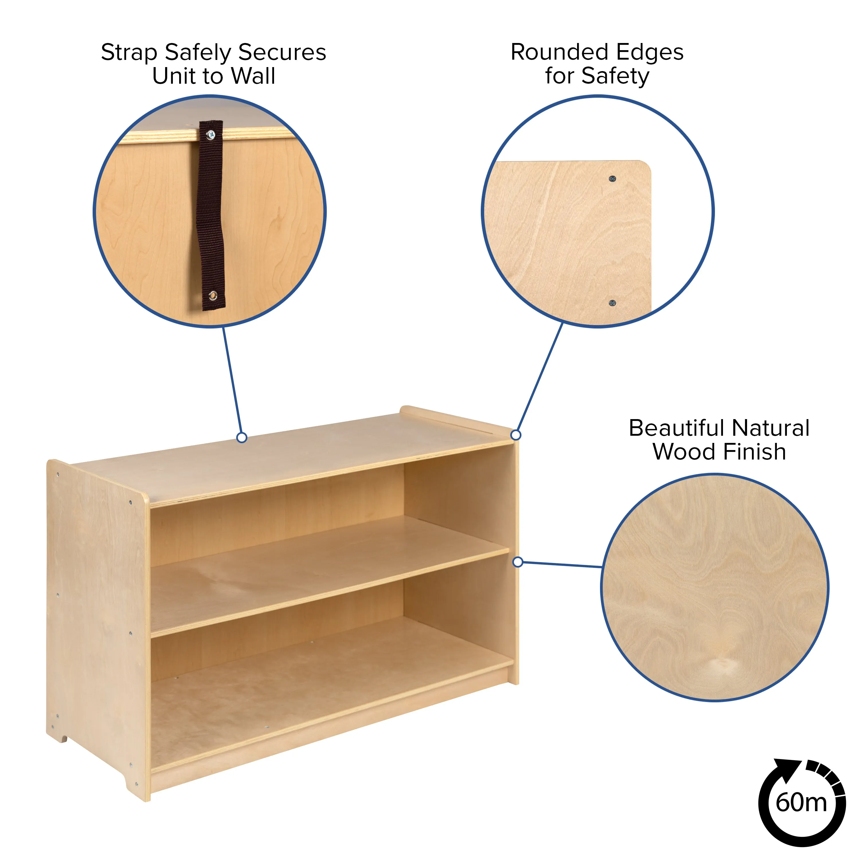 Wood Classroom Storage Cabinet MK-STRG003-GG