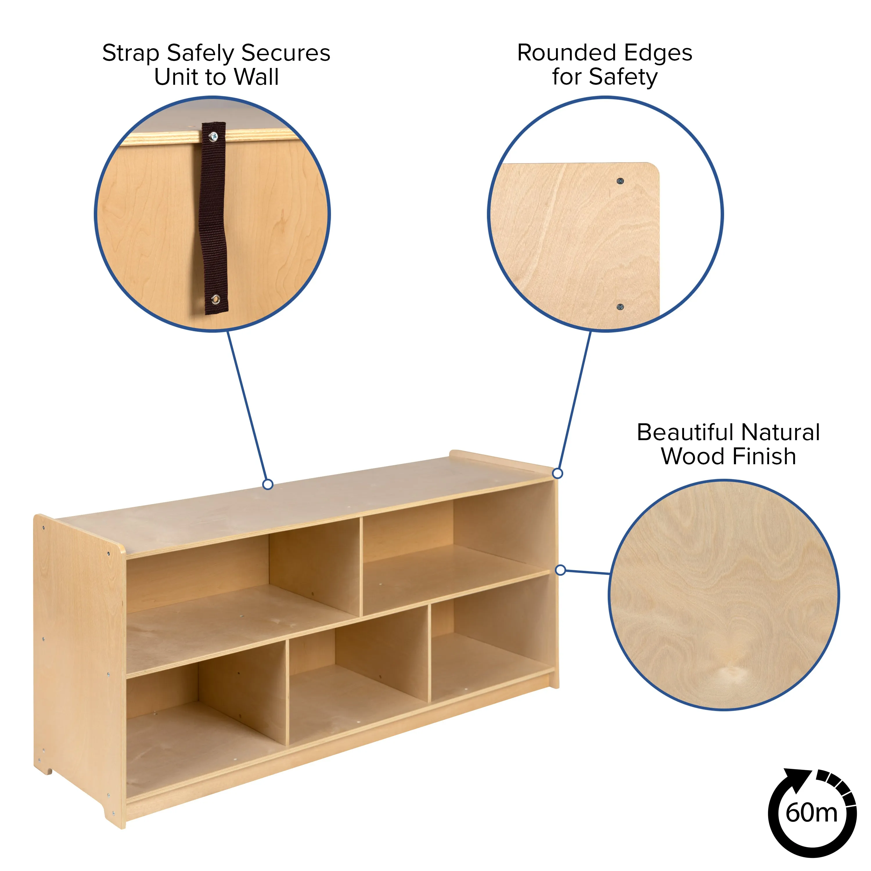 Wood Classroom Storage Cabinet MK-STRG006-GG