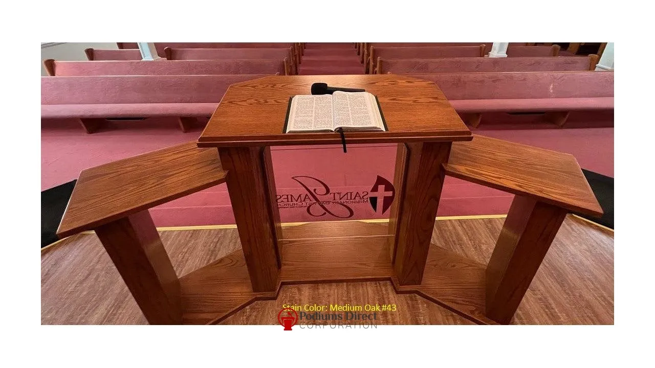 Wood with Acrylic Extra Wide Pulpit 779 Exhorter - FREE SHIPPING!