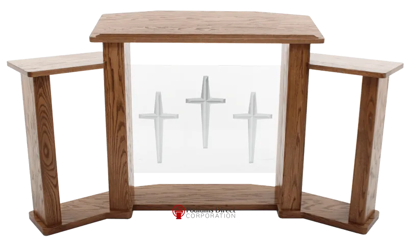 Wood with Acrylic Extra Wide Pulpit 779 Exhorter - FREE SHIPPING!