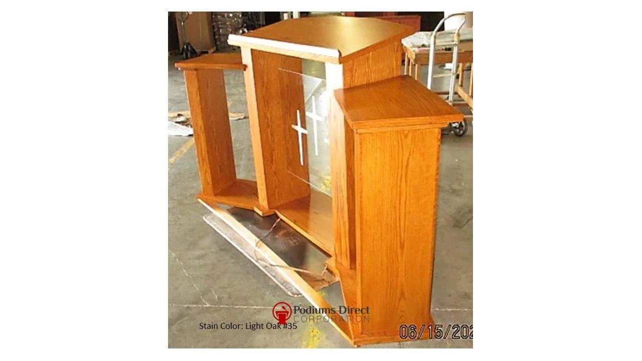 Wood with Acrylic Extra Wide Pulpit 779 Exhorter - FREE SHIPPING!